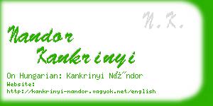 nandor kankrinyi business card